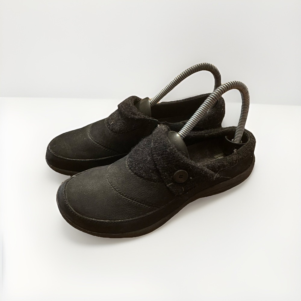 Merrell Women's Size 7 Dassie Fold Shoes Slippers Leather & Textile Black J02150